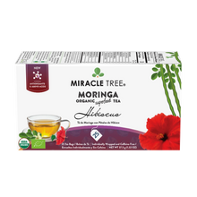 Load image into Gallery viewer, Organic Moringa Tea — Hibiscus, Caffeine-Free Herbal Tea, 25 Tea Bags