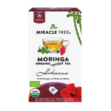 Load image into Gallery viewer, Organic Moringa Tea — Hibiscus, Caffeine-Free Herbal Tea, 25 Tea Bags