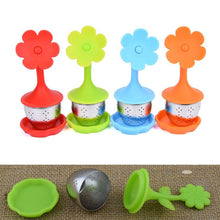 Load image into Gallery viewer, Silicone and Stainless Steel Flower Tea Infuser with Drip Tray 4 Piece - Eucalyptus And Sage | Tea, Coffee, Mug, and Cup products for men and women of all ages